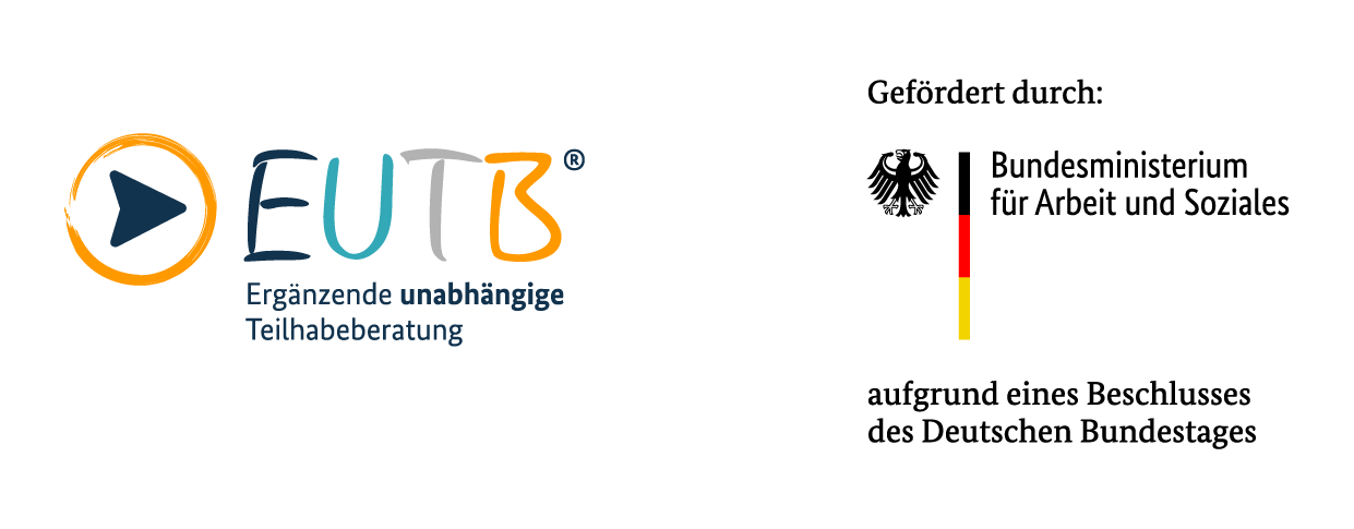 EUTB Logo mit Förderzusatz durch das BMAS